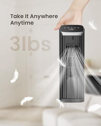 PNTCK Tower Fan for Bedroom, 13" Tower Fan with Remote, 4 Modes 4 Speeds Max 24ft/, 70° Oscillating Desk Fan, Led Display, 12Timer,13" Bladeless Portable Fan, Cooling Fans for Home thumbnail 7