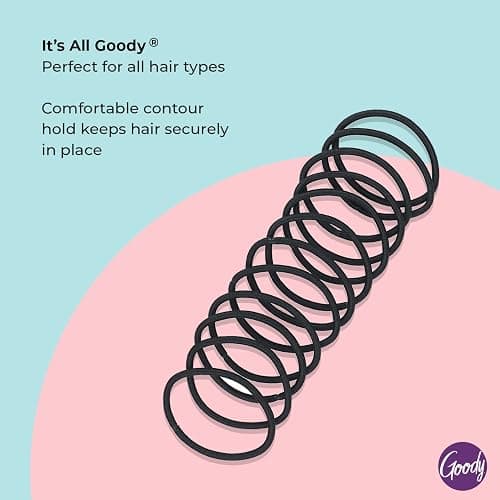 Goody Ouchless Hair Elastics | No Pull, No Breakage, Tangle-Free Hold | Long-Lasting Black Ponytail Holders for Thick, Curly, Coily & Textured Hair | 70 Count for Women & Men thumbnail 4