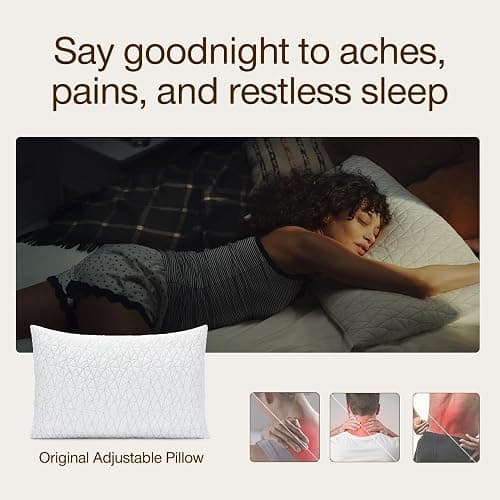 Coop Home Goods Original Adjustable Pillow, King Size Bed Pillows for Sleeping, Cross Cut Memory Foam Pillows - Medium Firm Back, Stomach and Side Sleeper Pillow, CertiPUR-US/GREENGUARD Gold thumbnail 4