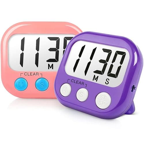 Classroom Timers for Teachers Kids Large Magnetic Digital Timer Teacher Supplies 2 Pack-Pink Purple - Image 1