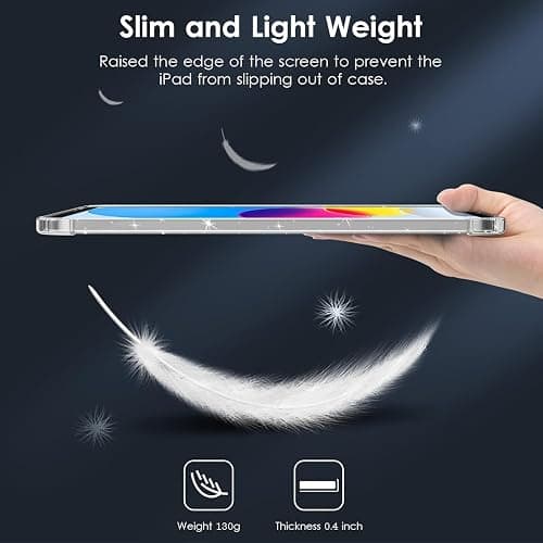 MOBIXX Glitter Clear Case for iPad 11th Gen 11-Inch (2025) & 10th Gen 10.9-Inch (2022), Slim Shockproof TPU Protective Transparent Cover ((Glitter) Clear) thumbnail 4