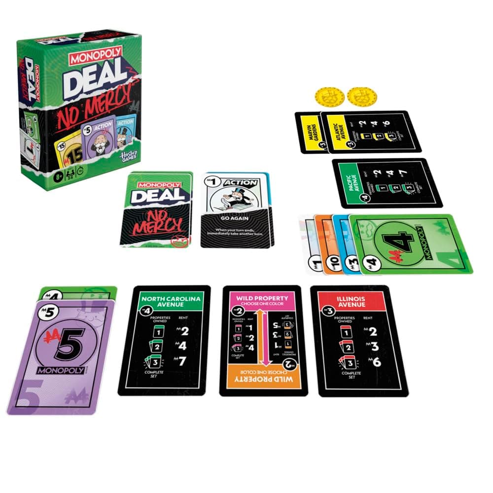 Monopoly Deal No Mercy Card Game – Ruthless Monopoly Deal Edition – Fun Family Games for Kids, Teens, and Adults – 15 Mins. – 2-5 Players – Ages 8+ thumbnail 2