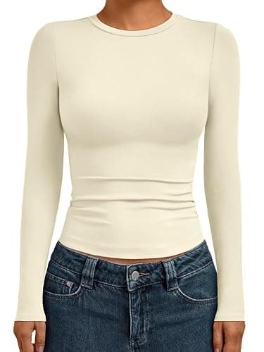 AUTOMET Womens Long Sleeve Shirts Basic Compression Going Out Crop Tops Fall Fashion Y2K Clothes 2025 - Image 1