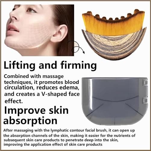 Lymphatic Contour Face Brush for Sculpting – Anti-Puffiness, Detox & Lift, Improves Skin Glow & Absorption – Precision-Fit Massager for Daily Tension Relief (Gray) thumbnail 3