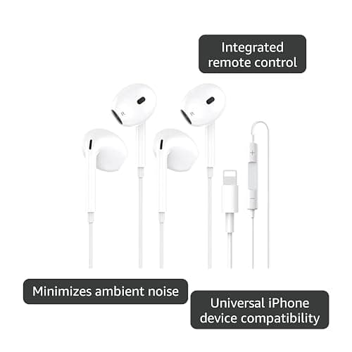 2 Packs for iPhone Headphones Wired Earbuds,【MFi Certified】 Earphones with Built-in Microphone & Volume Control,Nosie Reduction Earphones Wired Compatible with iPhone 14/14 Pro/13/12/11/XR/XS/X/8/7/SE thumbnail 4