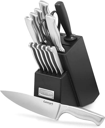 Cuisinart Stainless Steel Hollow Handle 15-Piece Cutlery Block Set, Kitchen Knife Set with Steel Blades for Precise Cutting, Durable Knives with Ergonomic Handles, C77SS-15PK - Image 1