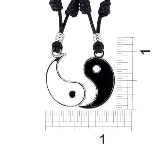 BlueRica Yin and Yang (Couple) Set on Adjustable Cord Necklaces thumbnail 6