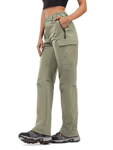 Moosehill Women's-Hiking-Pants-Cargo-Quick-Dry-Stretch-Lightweight Work Outdoor Pants with 5 Deep Pockets - Image 1