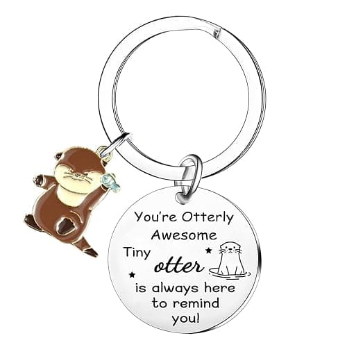 Afowcver Otter Keychain Otter Gifts for Women Men Keychain Gifts for Otters Lovers Funny Otter Gifts Emotional Support Gifts Encourage Gift for Otters Lovers - Image 1