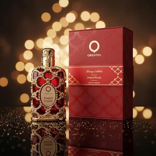 Orientica Luxury Collection Amber Rouge Eau De Parfum – Woody, Amber, Saffron, Praline, Jasmine, Orange, Oak Moss, Seaweed – Arabic Perfume for Men & Women – 2.7oz / 80ml thumbnail 4