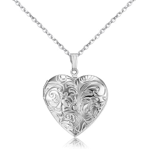 Locket Necklace that Holds Pictures Flower Lockets Pendant Necklaces Birthday Gifts Jewelry - Image 1