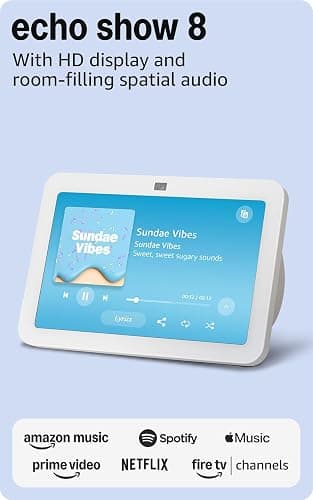 Amazon Echo Show 8, With Spatial Audio and Alexa+ Early Access, Smart Home Hub, ideal for open living spaces, Glacier White thumbnail 9