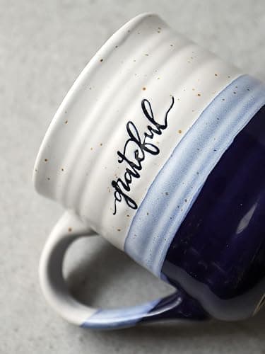 DOWAN 20 oz Coffee Mugs, Large Mugs with Word Blessed Grateful, Porcelain Coffee Cup, Thank You Gifts for Mom Dad, Set of 2 thumbnail 5