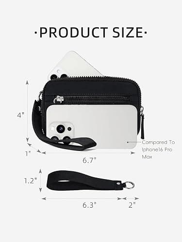 WESTBRONCO Wristlet Wallets for Women Nylon Quilted RFID Wallet with 3 Zipper Purse for Travel thumbnail 4