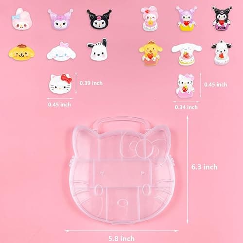 141 PCS Cute Nail Charms Nail Art Stickers Y2K Kawaii Nail Charms Slime Charms 3D Nail Art Charms Flatback Resin Charms thumbnail 2