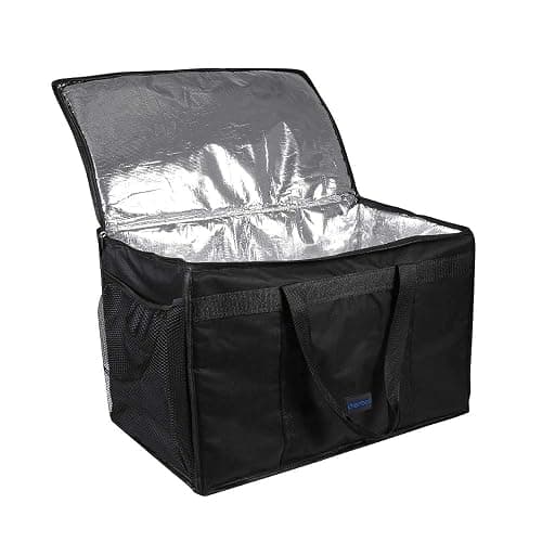cherrboll Insulated Food Delivery Bag with Side Pockets, Thick Insulation, Commercial Thermal Carrier for Restaurant Catering or Food Transport - 23" x 14" x 15" - Image 1