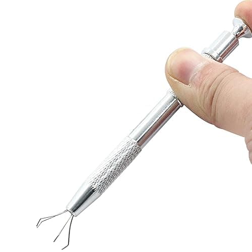 Hordion 4-Claw Pick up Tool Piercing Ball Grabber, Stainless Steel 4 Prongs Jewel Pickup Tool Terp Pearl Grabber for IC Chip Electronic Components Nails Clamping, Silver thumbnail 5