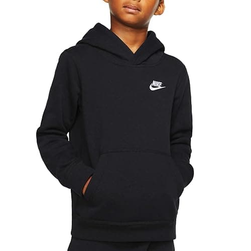 NIKE Boy's Nsw Pull Over Hoodie Club, Black/White, Large thumbnail 4