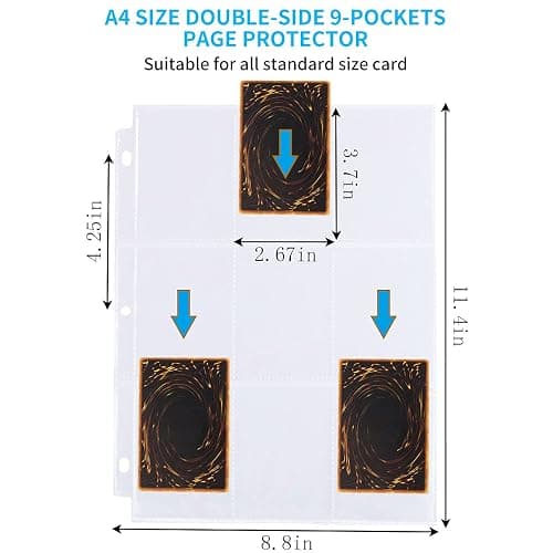 JIQEZNL 9 Pocket Page Protector - 648 Pockets Premium Double Side Trading Card Sleeves Pages for 3 Ring Binder, Standard Size Card Sheets Protectors thumbnail 3