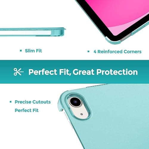 ProCase for iPad (A16) 11th/10th Generation Case 11/10.9 Inch, Aqua | 11 Inch 2025/10.9 Inch 2022, iPad 11/10 Gen Case, Slim Smart Cover With Translucent Hard Shell Back, Supports Auto Wake/Sleep thumbnail 6