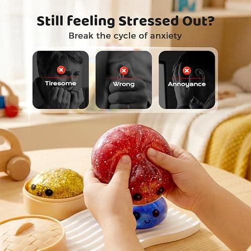 Dumpling Squishies Stress Relief Balls, Handmade Squeeze Fidget Toys with Steamer Case, Soft TPR Big Bun Squishy for Anxiety Relief & Focus (4pcs) thumbnail 4