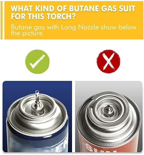 TBTEEK Butane Torch, Kitchen Torch Cooking Torch with Safety Lock & Adjustable Flame for Cooking, BBQ, Baking, Brulee, Creme, DIY Soldering(Butane Not Included) thumbnail 6