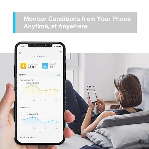 Tapo T310 Smart Humidity Meter, Room Thermometer, Hygrometer, Room Thermometer Indoor, Humidity Sensor, Room Temperature Monitor, Real-Time Notifications, Free 2-Year Data Storage, 2-Year Battery Life thumbnail 5