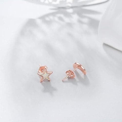 Cuoka 925 Sterling Silver Hypoallergenic Celestial Cute Animal Opal Stud Earrings for Women with Gifts Box thumbnail 3