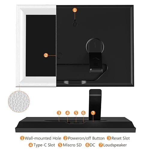 Smart White Digital Picture Frame WiFi Send Photos from Your Phone 16GB Storage 10.1inch 1280x800 IPS Touch Screen Digital Photo Frame Auto-Rotate Wall Mountable Photo Picture Frame Digital thumbnail 7