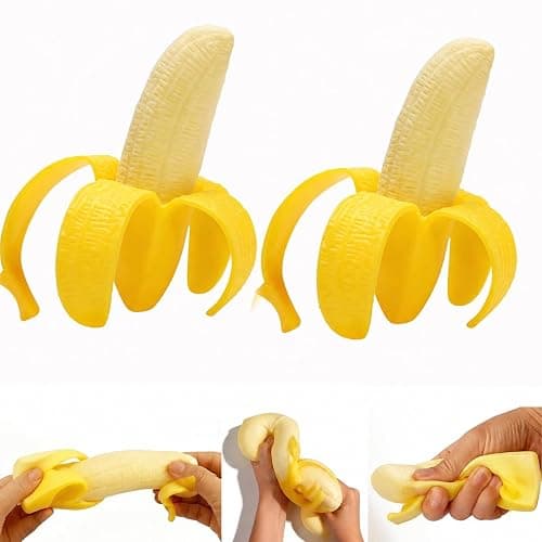 2Pcs Realistic Banana Squishy Toy,Jumbo Squishy, Oversized Squishy Toys for Adults,Soft Scented Stress Relief Toy, Slow Rising Sensory Squeeze - Image 1