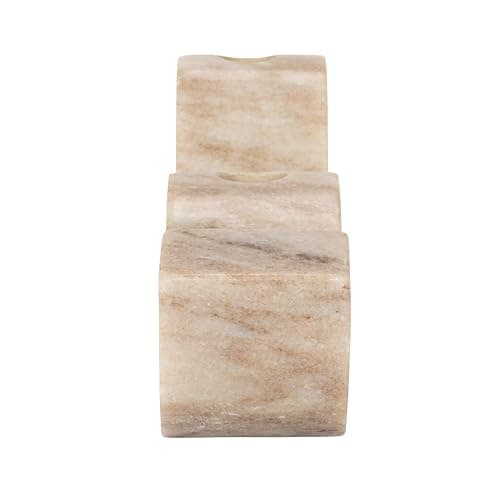 Bloomingville Marble Wave Double Taper Candle Holder, Beige thumbnail 7