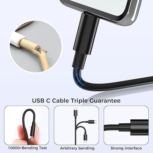 Samsung Charger Fast Charge, 2Pack 3M Samsung USB C Phone Cable and Plug for Galaxy S25 S24 S23 S22 S21 S20 A33 A34 A35 A36 A53 A54 A55 A56 A17 A16 A15 A25 A26 A70,USBC Charging Lead with Type C Plug thumbnail 3