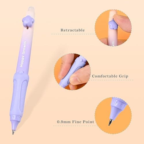 Temiary Cute Mechanical Pencil Set with Case, 6 Pcs Medium Point 0.9 mm Pencils with 2 Tubes HB Lead Refills, 4 Pcs Erasers for School Supplies Student Writing, Drafting Sketching (Pastel) thumbnail 4