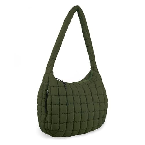 Quilted Puffer Tote Bag Purse Puffy Crossbody Shoulder Bag,Lightweight Nylon Hobo Bag Puffer Carryall Bag for Women Girl - Image 1