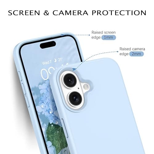 Telaso Magnetic for iPhone 16 Case, iPhone 16 Liquid Silicone Phone Case Compatible with Magsafe, with Microfiber Lining Protective Soft Anti-Scratch Slim Fit Phone Case for iPhone 16, Light Blue thumbnail 8