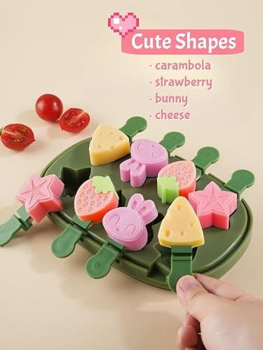 Silicone Popsicle Molds, Dinosaur Animal Small Mini Popsicles Molds, Fun Shaped Homemade Ice Popsicle Molds Set, BPA Free (Green-crocodile(8 pieces)) thumbnail 4