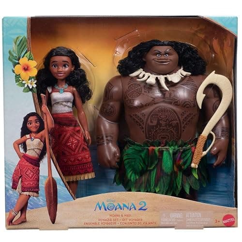 Mattel Disney Moana 2 Voyager 2 Doll Set, Moana & Maui Fashion Dolls in Removable Outfits with 4 Accessories, Inspired by The Movie thumbnail 8
