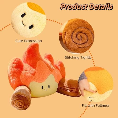 Gujuja Reading Pillow for Sitting in Bed Funny Campfire Back Pillows Cartoon Bonfire Backrest on Chair, Couch, Bed, Sofa and Car thumbnail 3