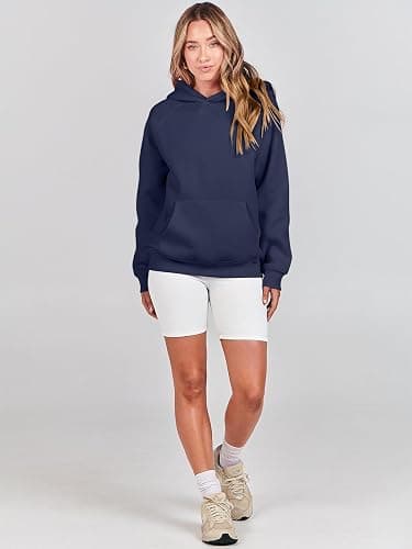 ANRABESS Women Hoodies Oversized Fleece Long Sleeve Comfy Casual Basic Pullover Sweatshirts 2025 Fall Outfits Sweater - Small - Navy Blue thumbnail 6