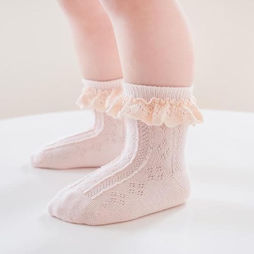 Zumou Toddler Lace Socks Girls Ruffle Eyelet Frilly Princess for Baby Little Kids thumbnail 4