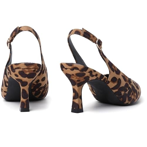 Mostrin Kitten Heels for Women Slingback Pointed Closed Toe Heels Women's Pumps Shoes for Wedding, Party, Commuting thumbnail 9