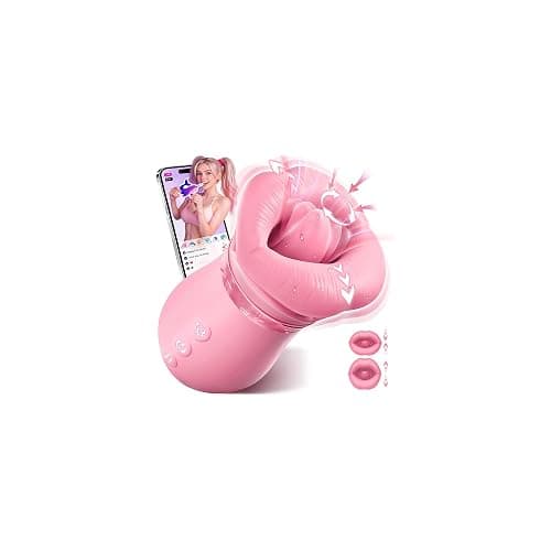 Mouth Sucking Vibrator Rose Sex Toy for Women Female Couples | Tongue Lick Suction Vibrators, AI App, Easy-Grip, Velvety Silicone, IPX7 Waterproof, Ultra-Quiet Adult Toys & Games - Image 1
