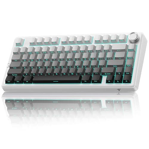 TECURS Mechanical Gaming Keyboard | Hot-Swappable Wireless RGB Keyboard Sideprinted |2.4Ghz/Type-C/BT5.0 | Gasket Mount Custom Keyboard for PC/Mac/PS5/PS4, US Layout Gradient Grey - Image 1