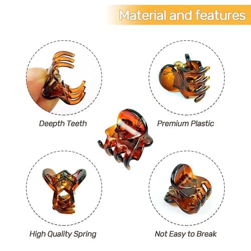 Hanyousheng Hair Clips, 30pcs Hair Claws, Mini Hairpin Clamps, Non-slip Hair Catch, Barrette Clamp,Mmini Hair Clips for Girls and Women with Storage Bags (black and Brown) thumbnail 5