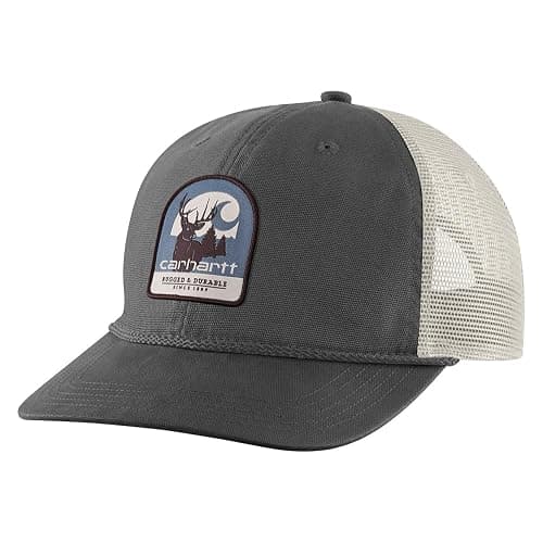 Carhartt Men's Canvas Mesh-Back Deer Patch Cap, Shadow, One Size - Image 1