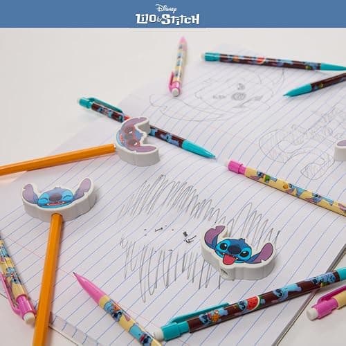 Disney Stitch Eraser & Mechanical Pencil Set – 14-Piece Stationery Pack with 4 Character Erasers & 10 Mechanical Pencils 0.7mm Lead thumbnail 7