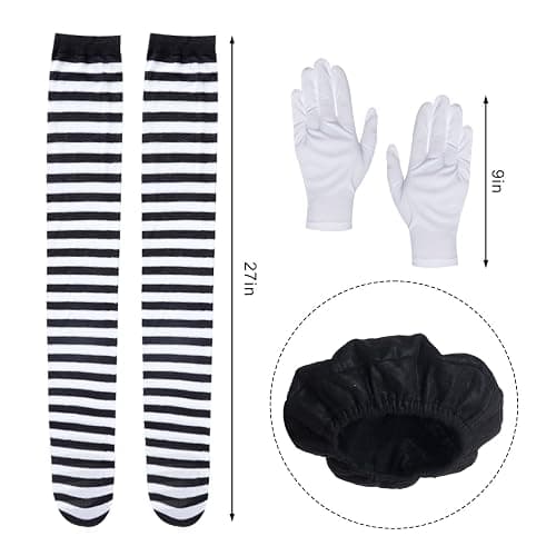 mifengda Woman Mime Costume Halloween Accessories Artist Dress Up | Adult Men French Mime Outfit Accessories Cosplay Party thumbnail 5