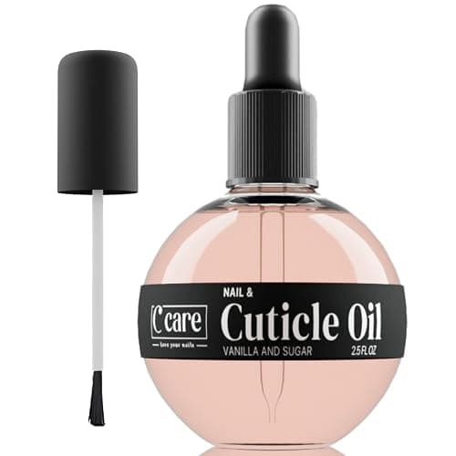C CARE Vanilla & Sugar Cuticle Oil For Nails - Repairs Cuticles Overnight - Moisturizes and Strengthens Nails and Cuticles - Dropper & Brush included - 2.5oz - Image 1