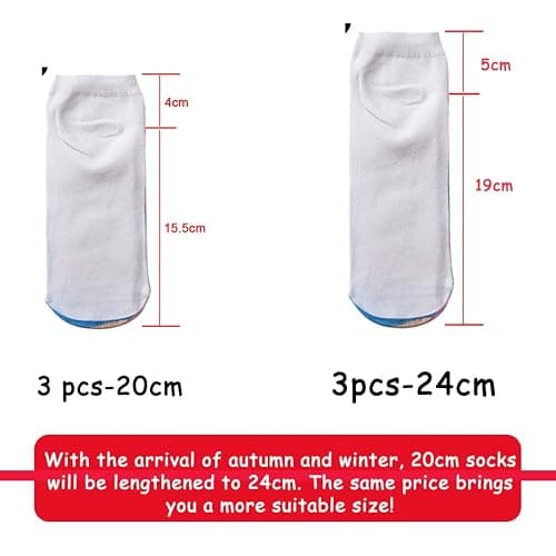 Flip Flop Funny 3D Print Girls Foot Socks - Women's No Show Socks, 3 Pairs (6-10) thumbnail 3