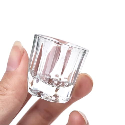 siyuwuro 2Pcs Nail Art Dappen Dish Cups for Acrylic Liquid and Powder Clear Glass Nail Bowl Acrylic Powder Holder Nail Liquid Cup Acrylic Glass Jar Crystal Bowl for Nails thumbnail 4